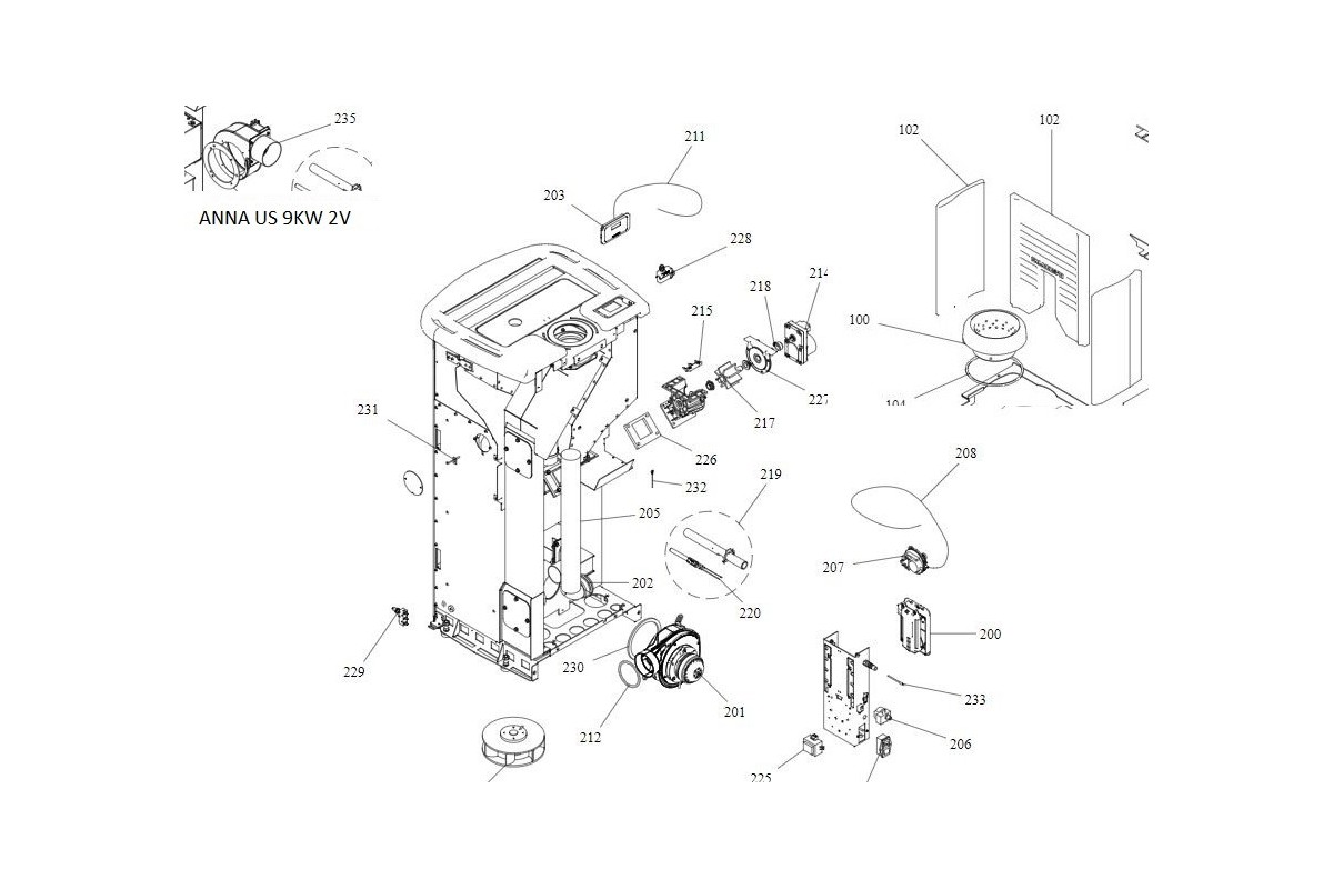 ANNA US 9KW 1 VENTILATEUR OU ANNA US 9KW 2 VENTILATEURS